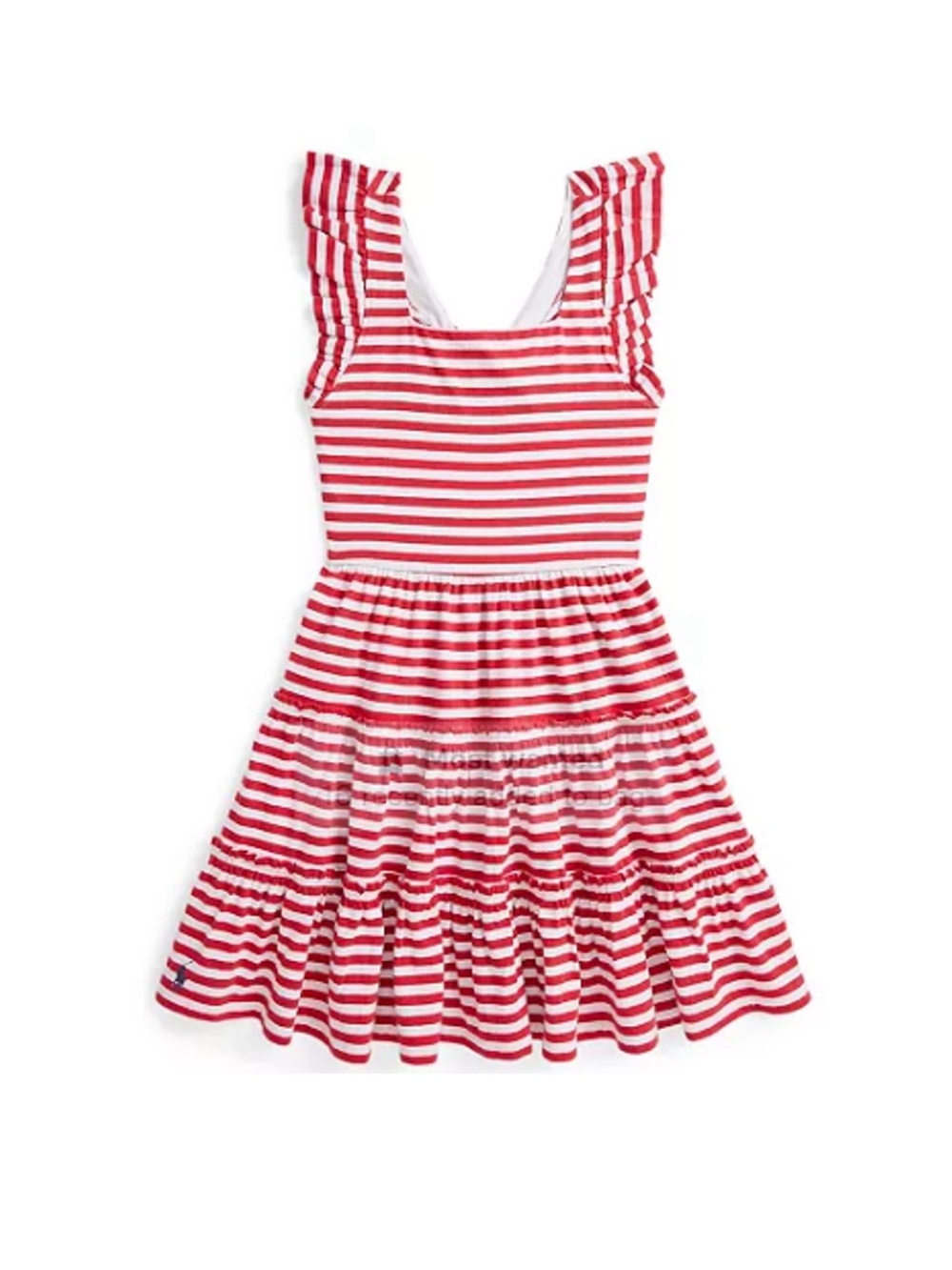 *Polo Ralph Lauren Striped Ruffled Jersey Dress Big Girls L 12-14 Multicolor